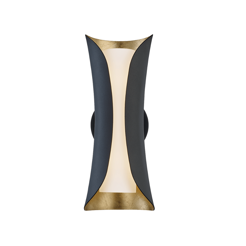 Hudson Valley Lighting Josie 2 Light Wall Sconce In Black Gold Leaf