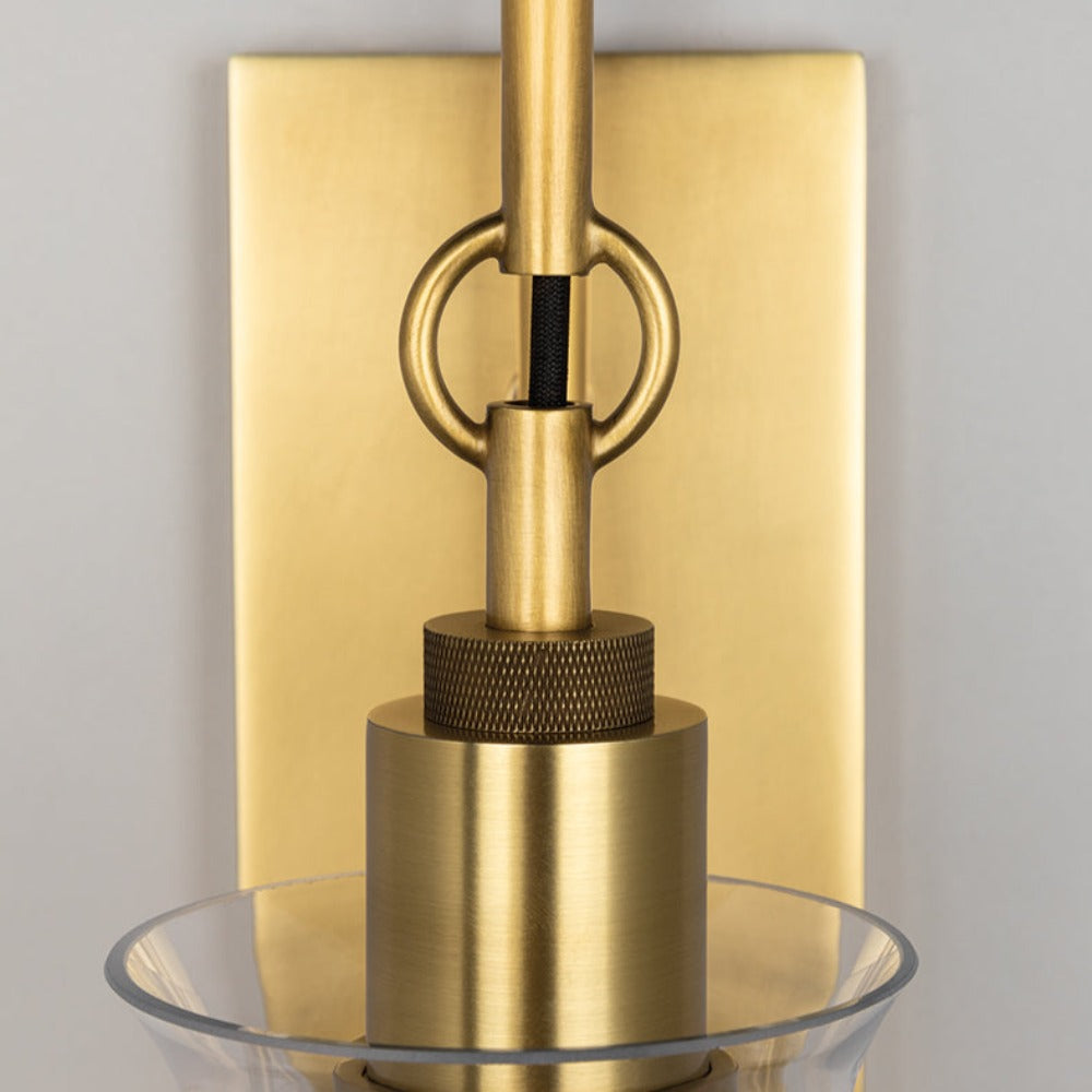 Product photograph of Hudson Valley Lighting Ivy 1 Light Wall Sconce In Aged Brass from Olivia's.