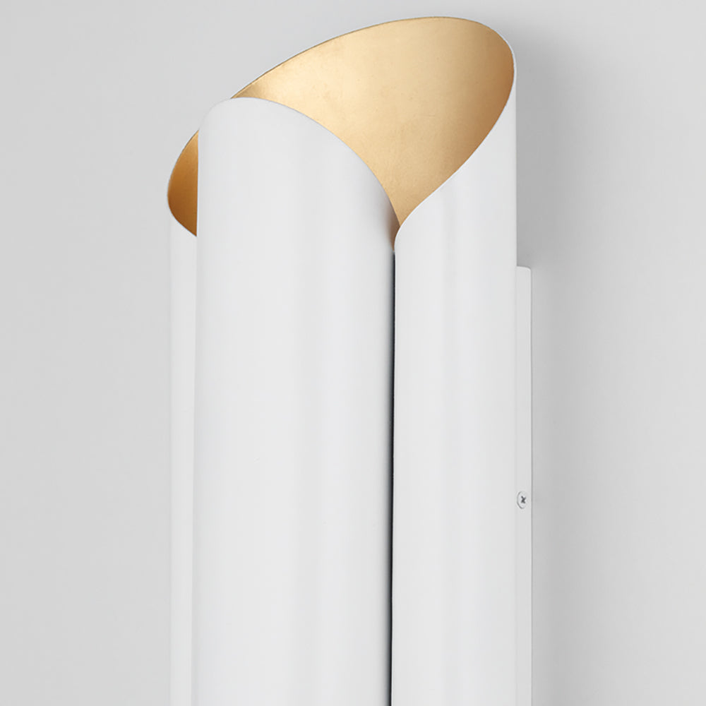 Product photograph of Hudson Valley Lighting Banks Wall Sconce Gold Leaf And White from Olivia's.