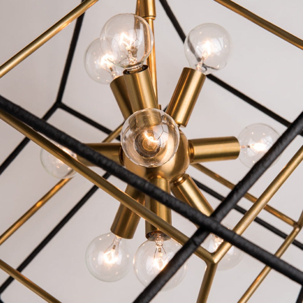 Product photograph of Hudson Valley Lighting Roundout 12 Light Pendant In Aged Brass from Olivia's.