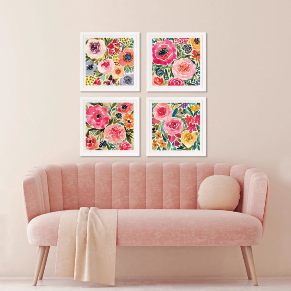 Product photograph of Olivia S Summer Petals Iv - Framed Mounted Glazed Print - 49x49cm from Olivia's.