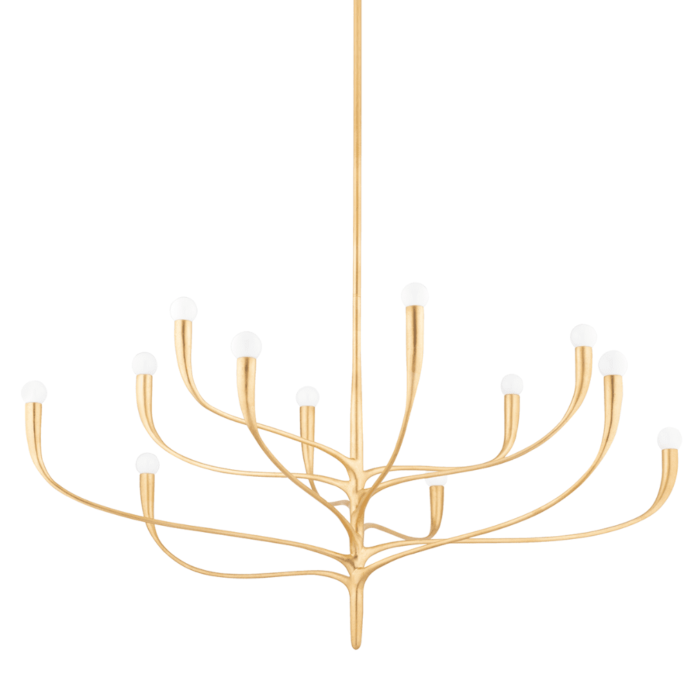 Product photograph of Hudson Valley Lighting Labra 12 Light Chandelier In Vintage Gold Leaf from Olivia's