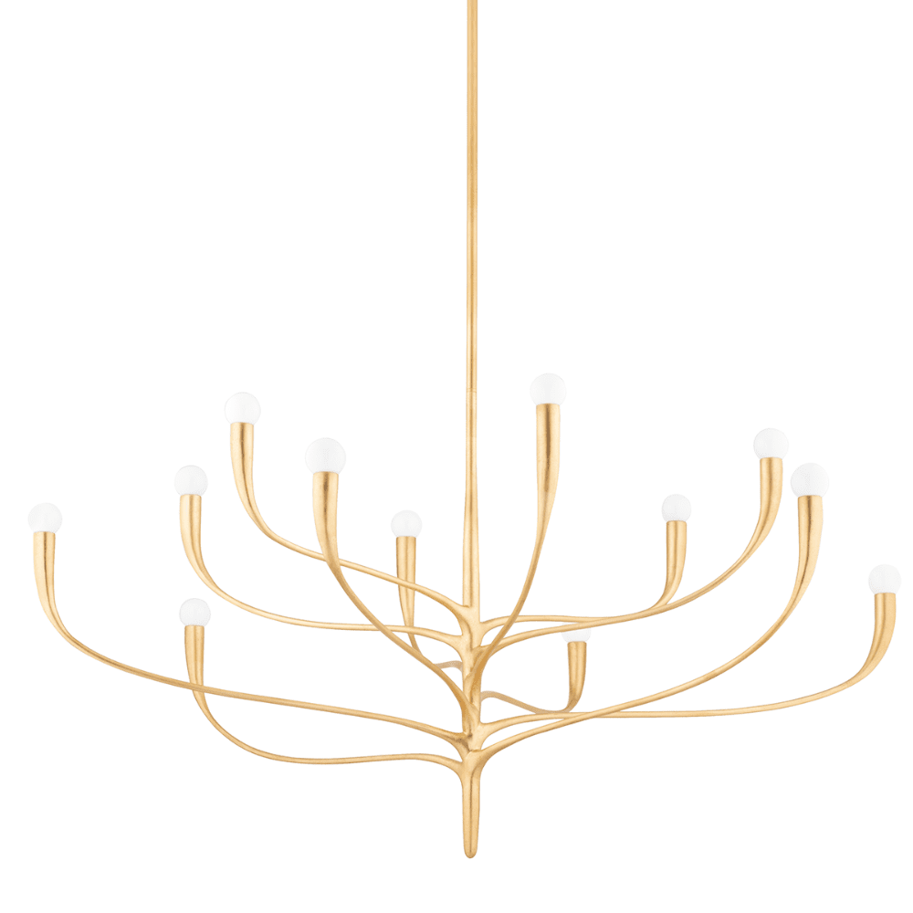 Hudson Valley Lighting Labra 12 Light Chandelier In Vintage Gold Leaf