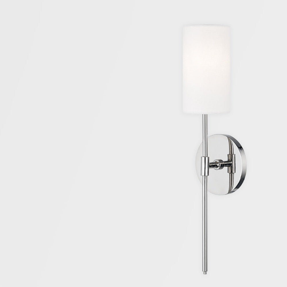 Product photograph of Hudson Valley Lighting Olivia 1 Light Wall Sconce In Polished Nickel from Olivia's.