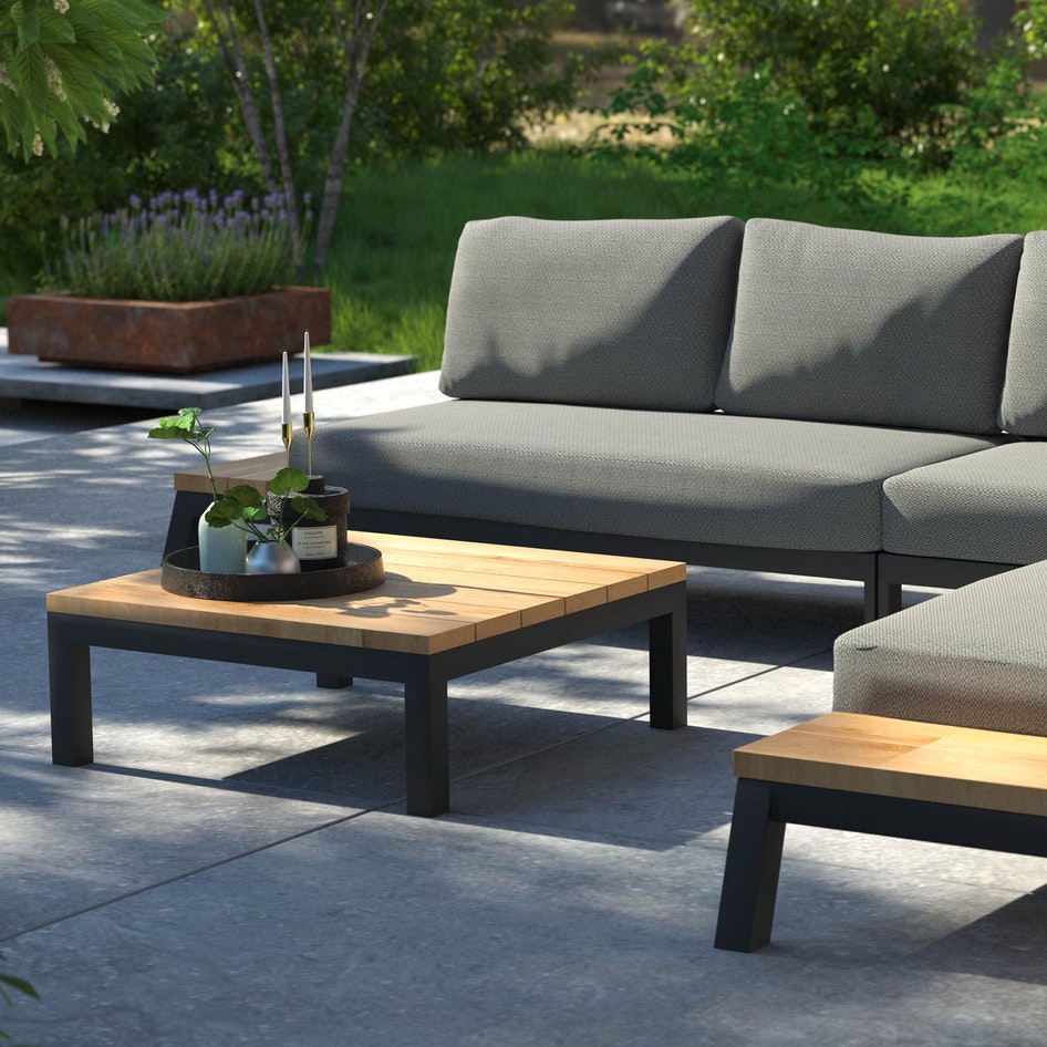 Product photograph of 4 Seasons Outdoor Empire Garden Corner Sofa Set With Rectangular Coffee Table from Olivia's.