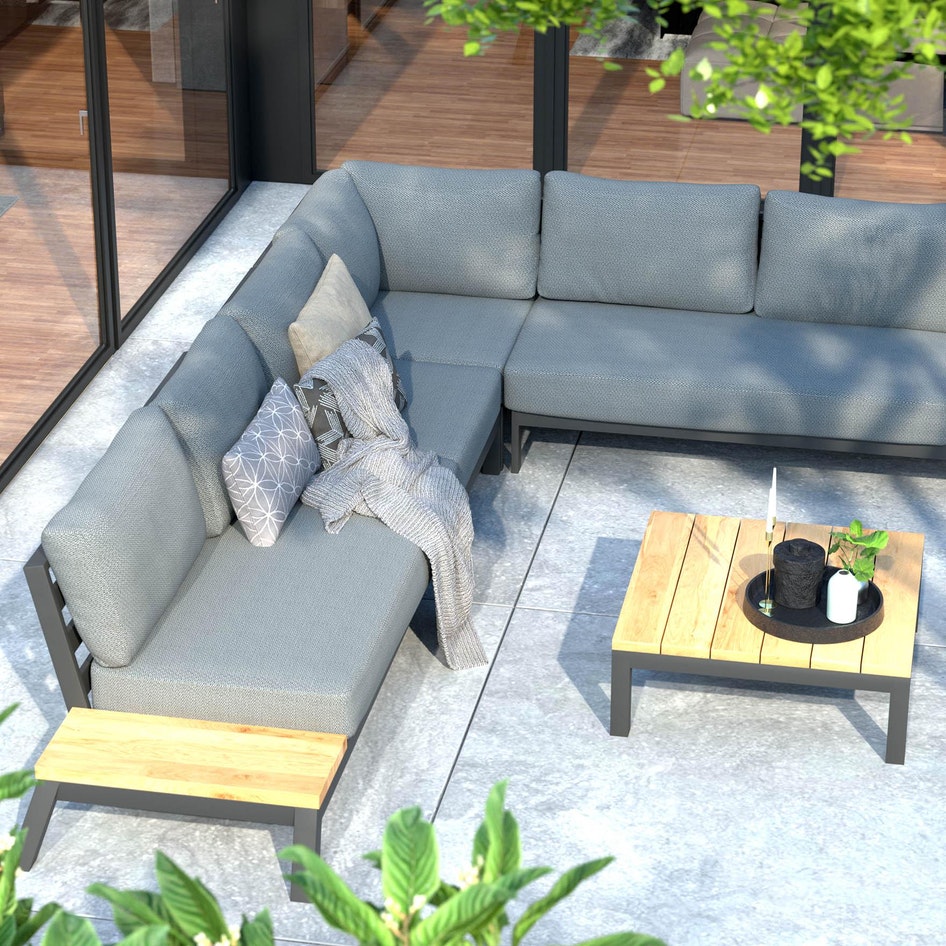 Product photograph of 4 Seasons Outdoor Empire Garden Corner Sofa Set With Rectangular Coffee Table from Olivia's.