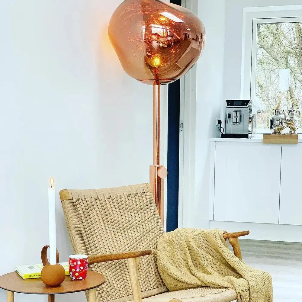 Product photograph of Tom Dixon Melt Floor Light Copper from Olivia's.