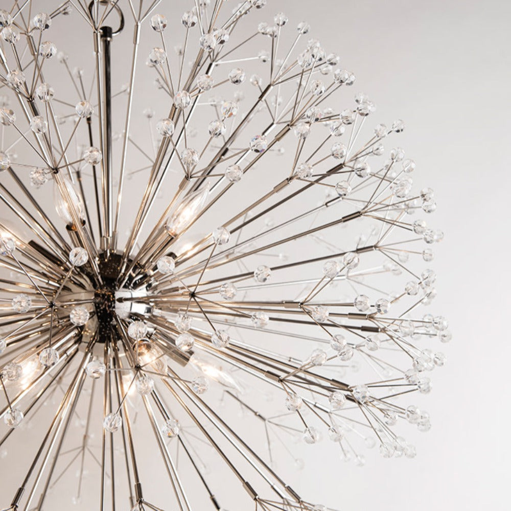 Product photograph of Hudson Valley Lighting Dunkirk 8 Light Chandelier In Polished Nickel from Olivia's.