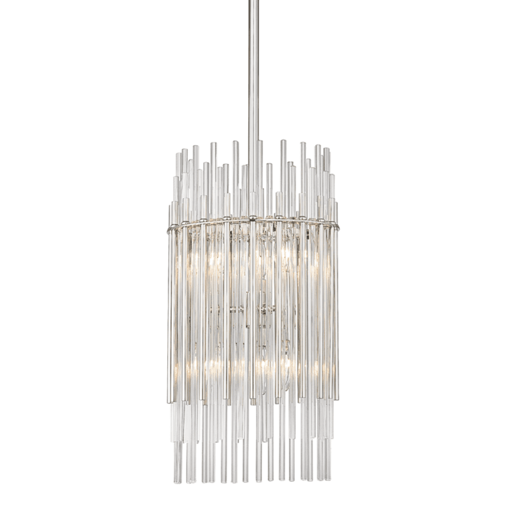 Product photograph of Hudson Valley Lighting Wallis Pendant In Polished Nickel 8 Light from Olivia's