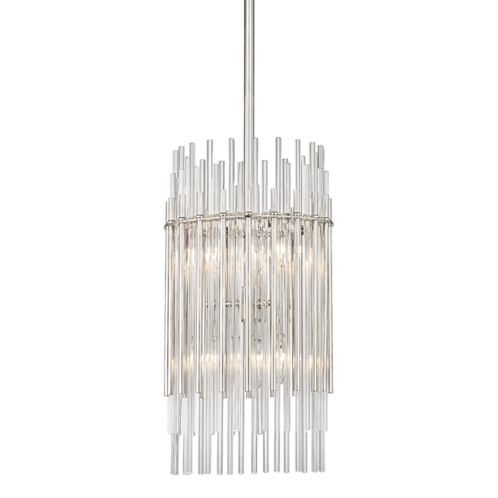 Product photograph of Hudson Valley Lighting Wallis Polished Nickel Pendant Light 6 Light from Olivia's