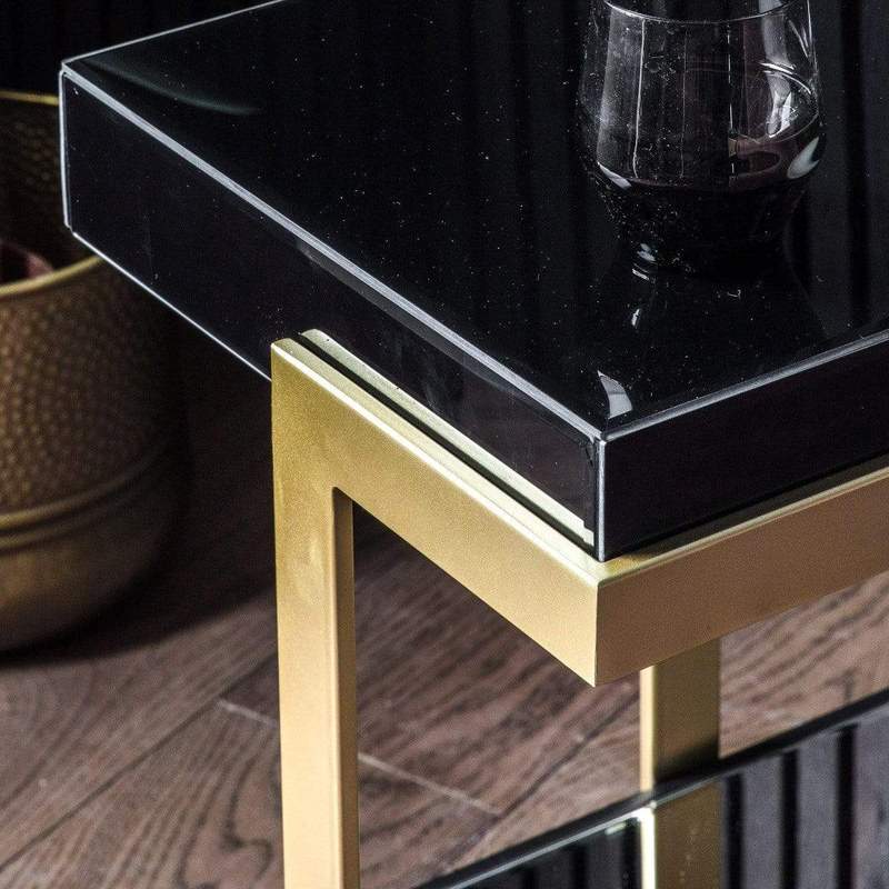 Product photograph of Gallery Interiors Ardella Black Console Table from Olivia's.