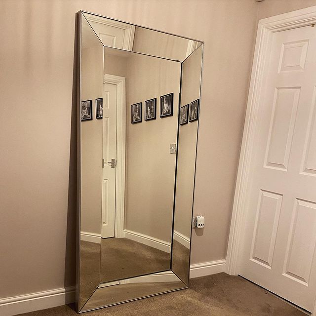 Product photograph of Gallery Interiors Vasto Full Length Floor Mirror In Silver from Olivia's.