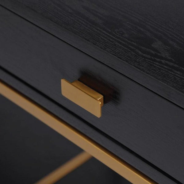 Product photograph of Liang Eimil Levi Bedside Table In Brass from Olivia's.