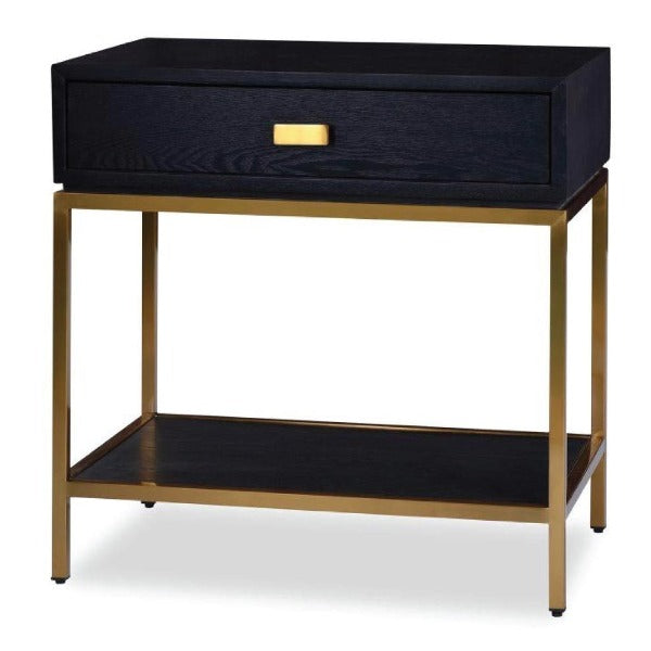 Product photograph of Liang Eimil Levi Bedside Table In Brass from Olivia's.