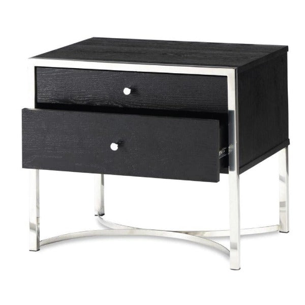 Product photograph of Liang Eimil Rivoli Bedside Table Steel from Olivia's.