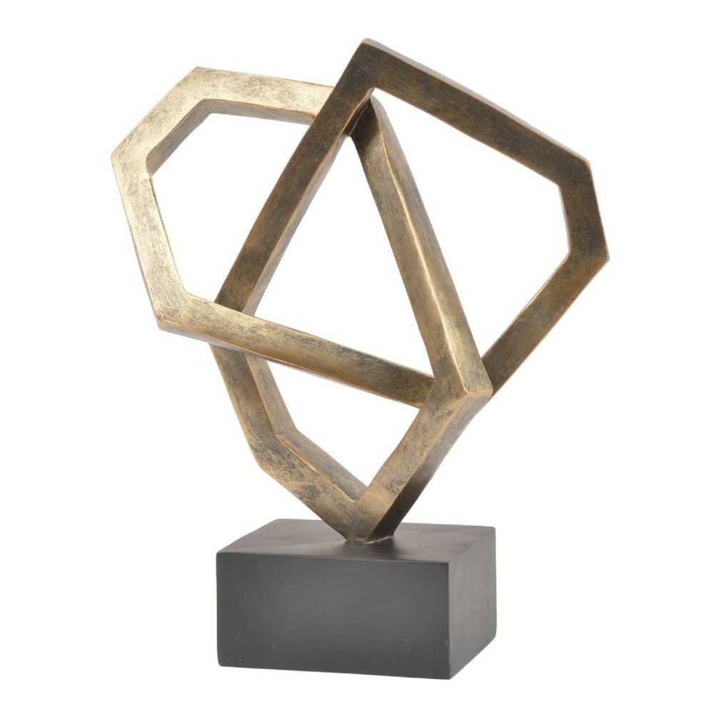 Product photograph of Libra Urban Botanic Collection - Antique Cubist Sculpture In Bronze from Olivia's