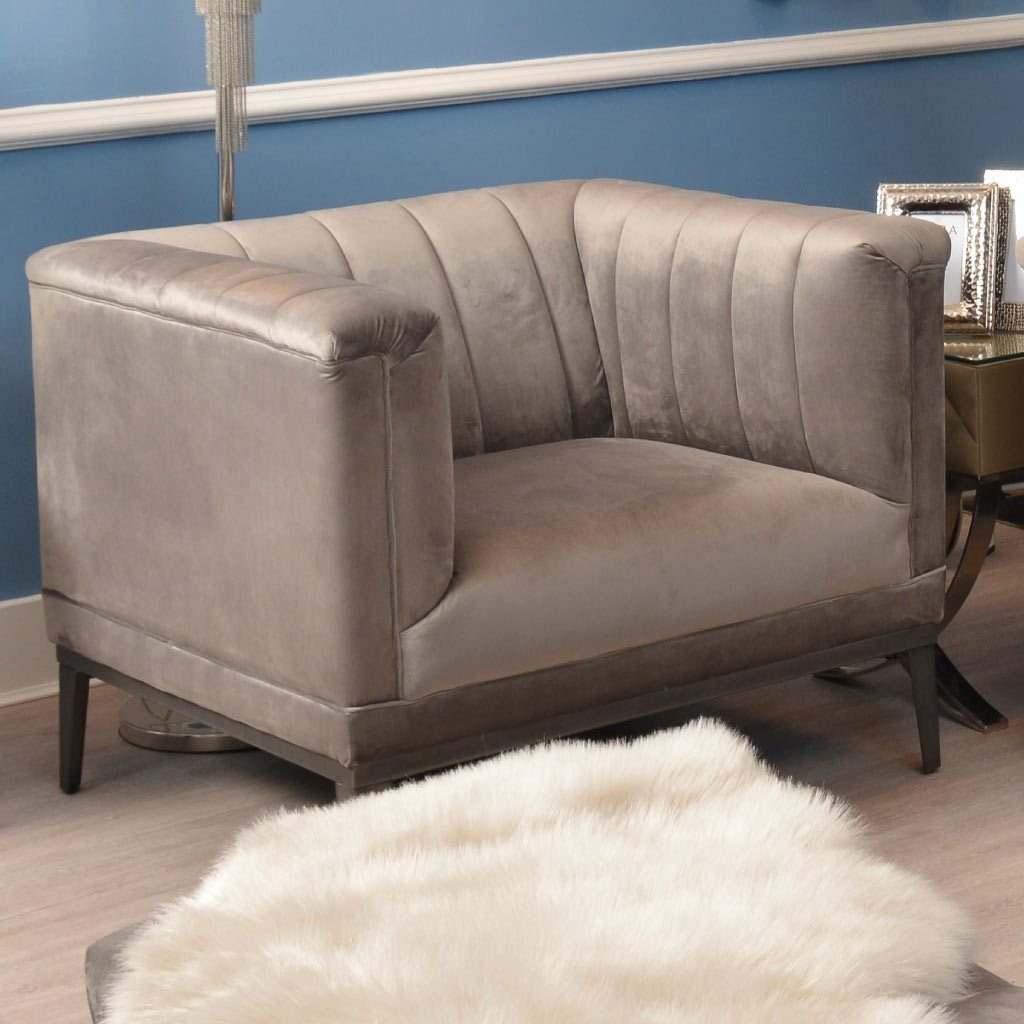 Libra Belgravia Ribbed Armchair Grey