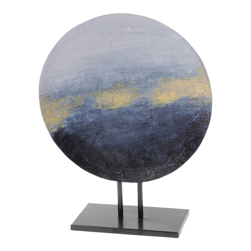 Libra Blue And Gold Abstract Iron Sculpture Outlet