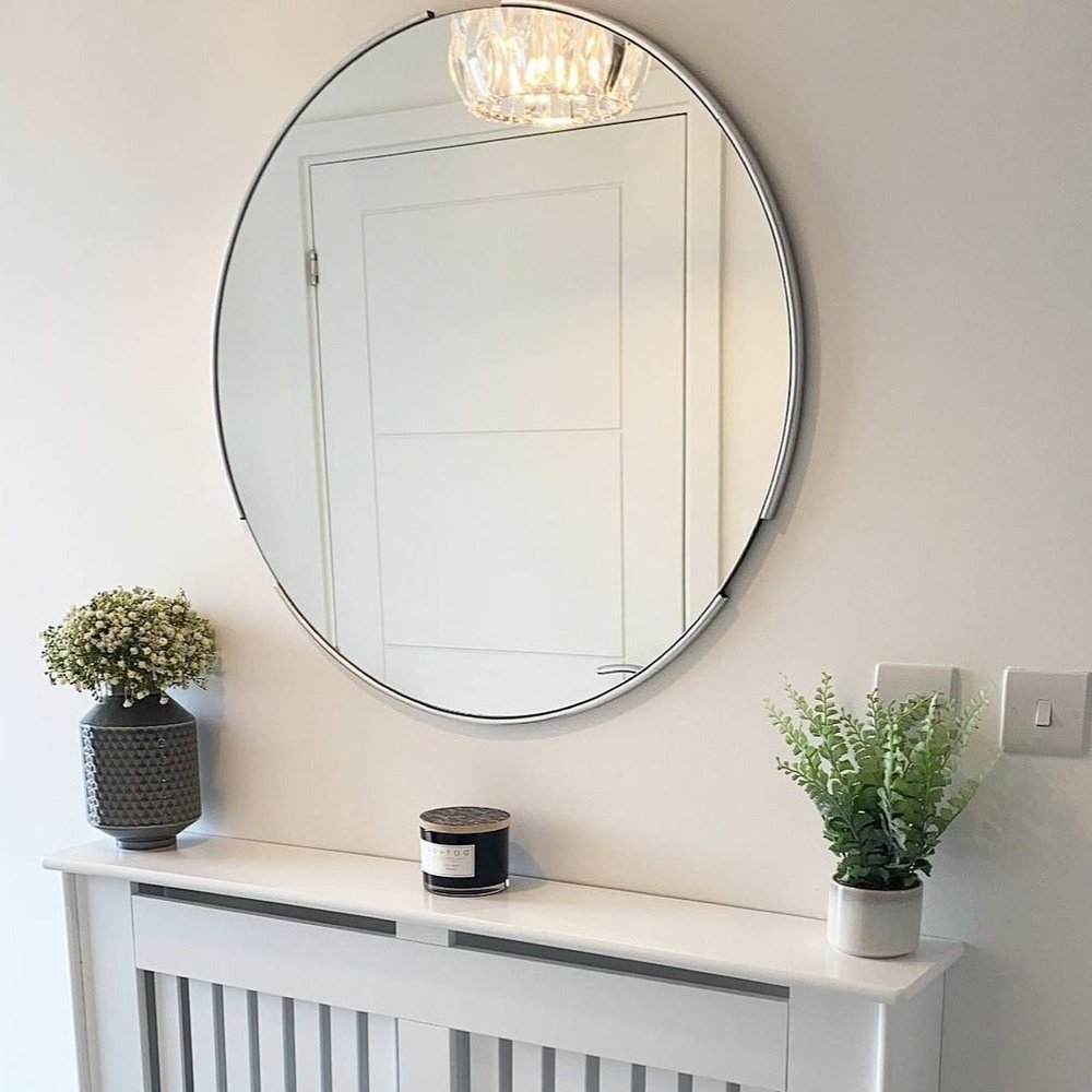 Product photograph of Gallery Interiors Fitzroy Round Mirror In Silver from Olivia's.