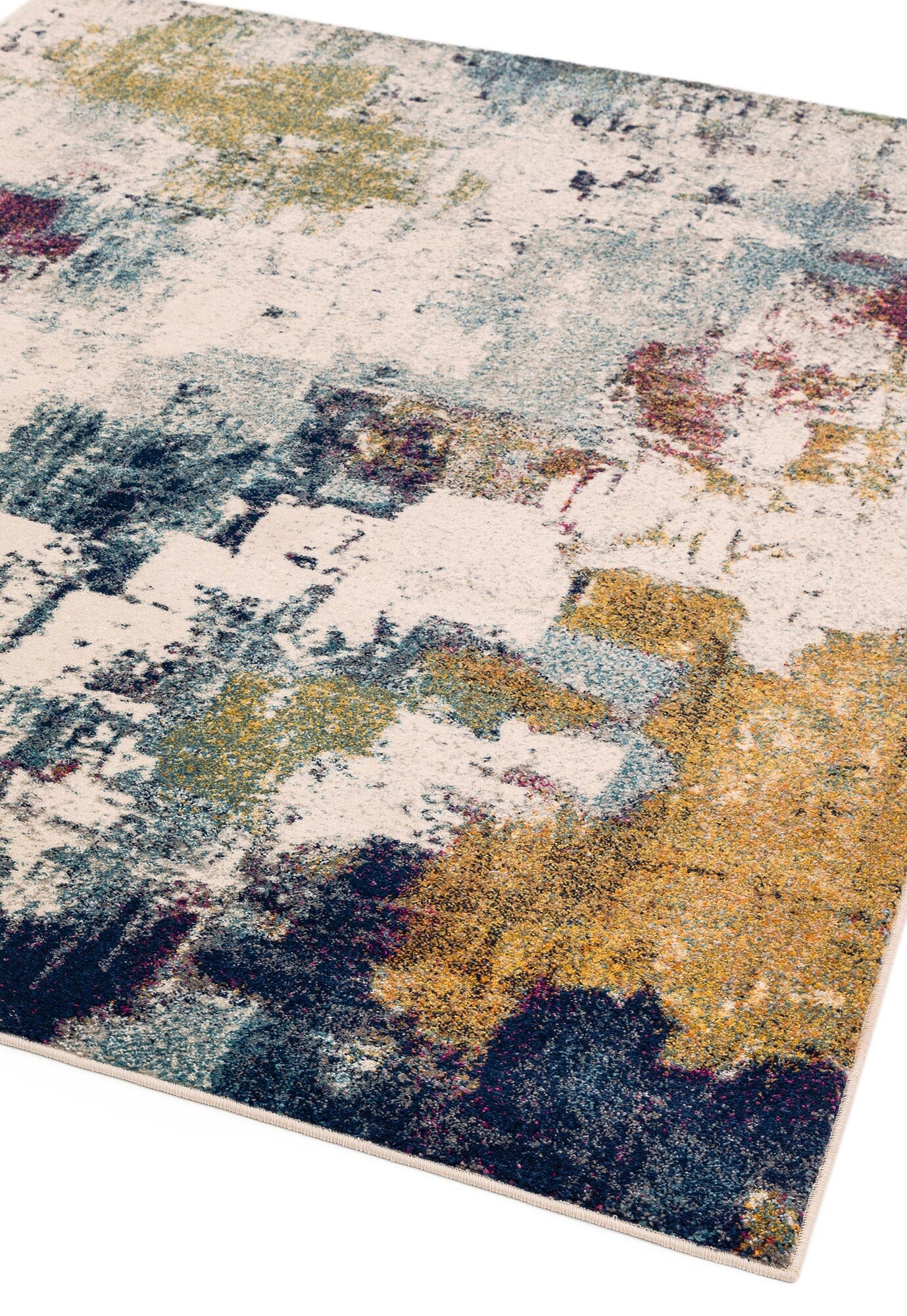 Asiatic Carpets Nova Machine Woven Rug Abstract Mustard Multi - 160 x 230cm