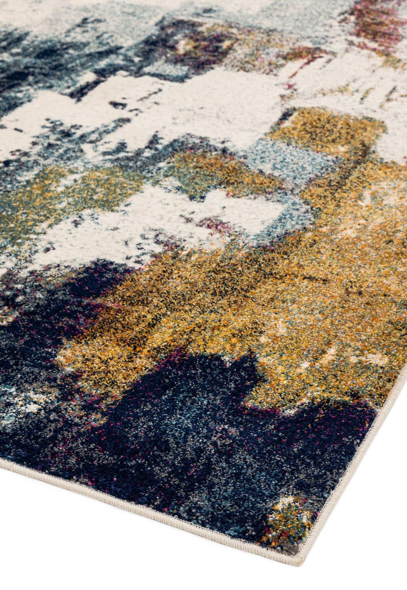 Product photograph of Asiatic Carpets Nova Machine Woven Rug Abstract Mustard Multi - 200 X 290cm from Olivia's.