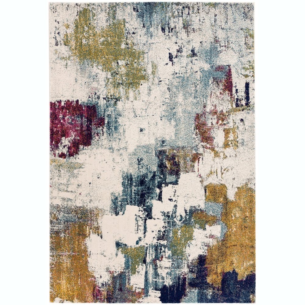 Asiatic Carpets Nova Machine Woven Rug Abstract Mustard Multi - 200 x 290cm