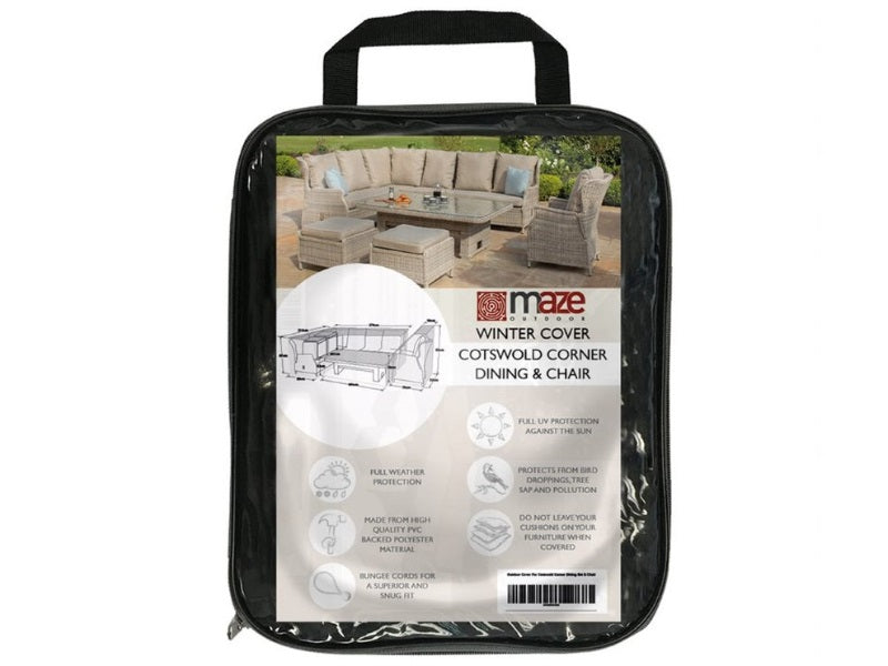 Maze Rattan Cotswold Outdoor Cover For Dining Set Black