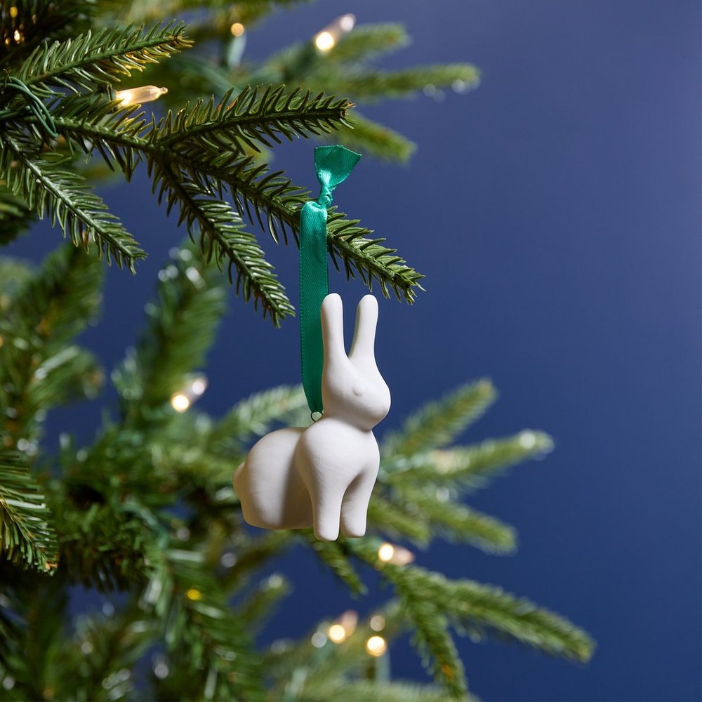 Product photograph of Jonathan Adler Rabbit Ornament White from Olivia's