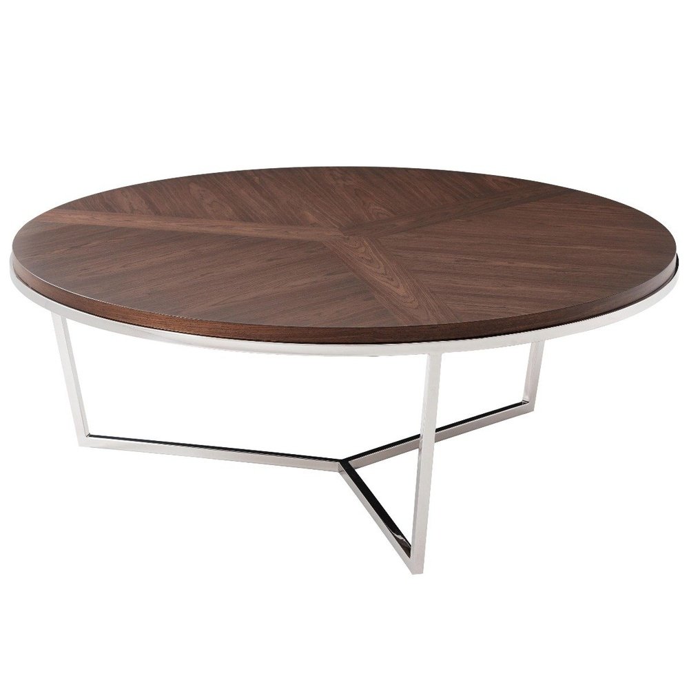 Product photograph of Ta Studio Large Round Coffee Table Fisher In Macadamia Nickel from Olivia's