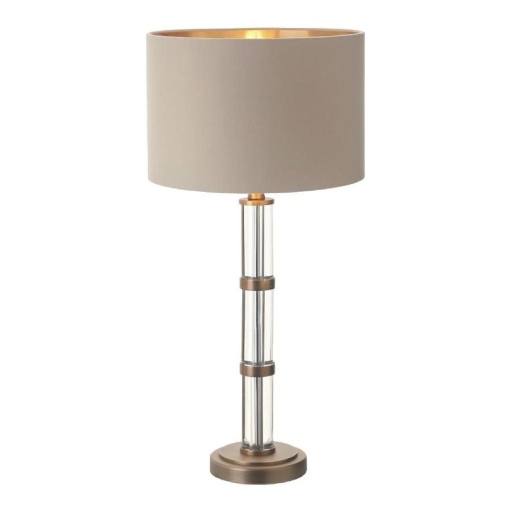 Product photograph of Rv Astley Avebury Table Lamp Antique Brass Finish Clear Crystal from Olivia's