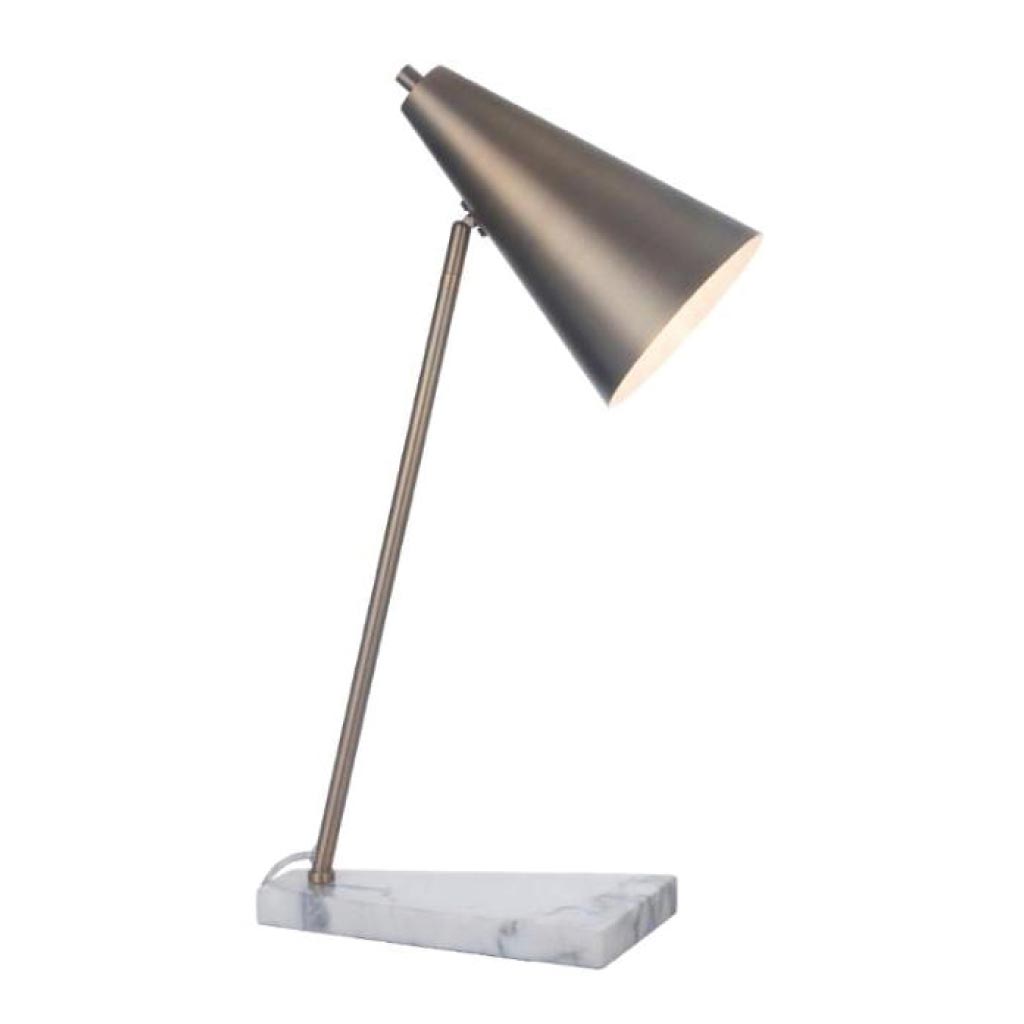 Rv Astley Henley Desk Lamp In Antique Brasswhite Marble Outlet