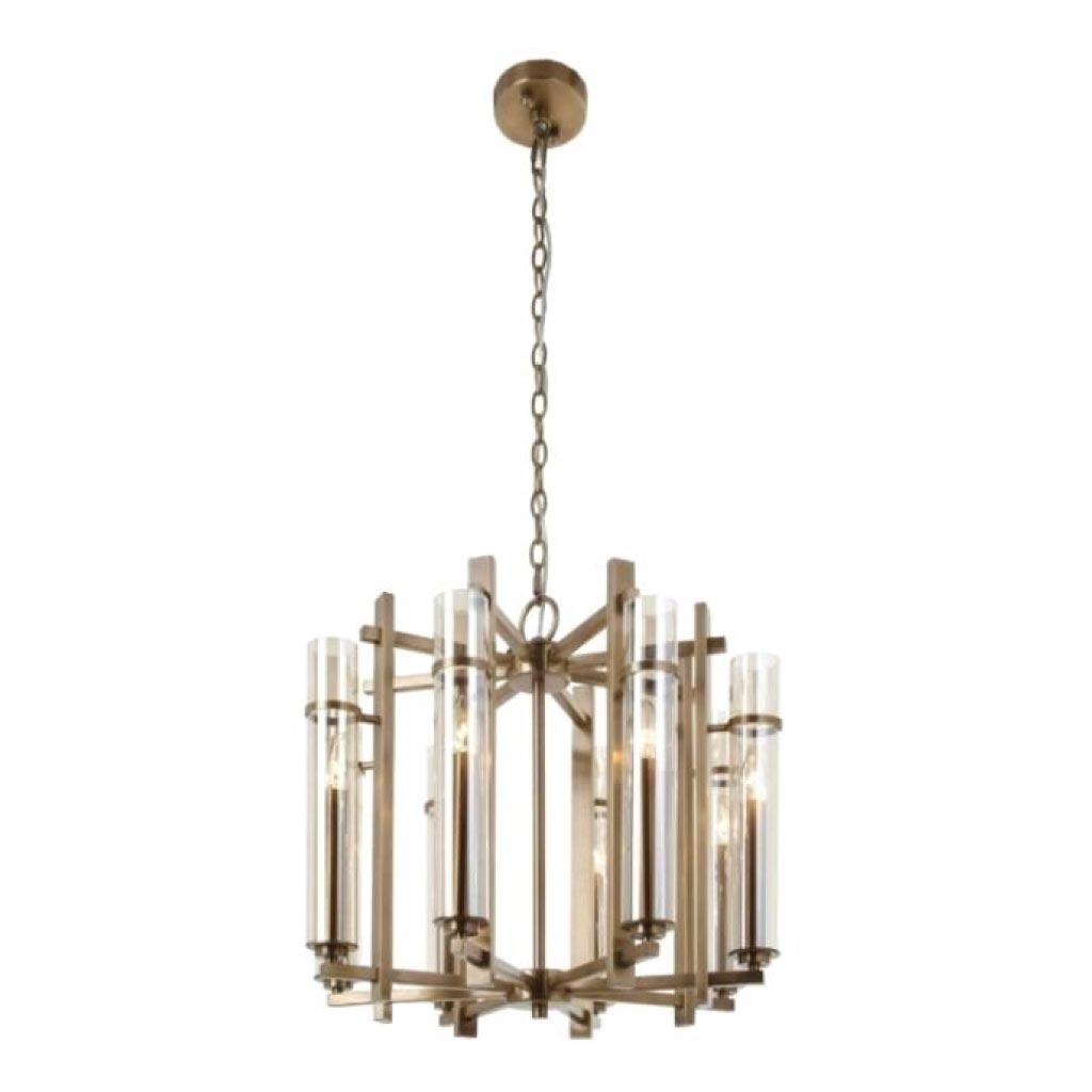Product photograph of Rv Astley Louis 8 Light Chandelier Antique Brass from Olivia's