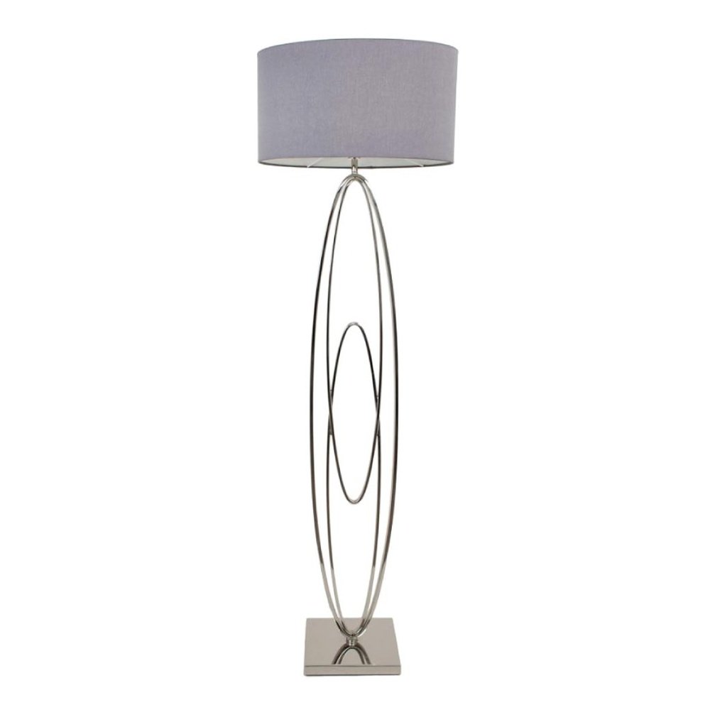 Product photograph of Rv Astley Oval Floor Lamp Rings Nickel from Olivia's