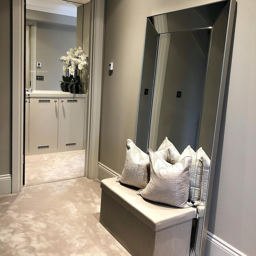 Product photograph of Gallery Interiors Vasto Full Length Floor Mirror In Silver from Olivia's.