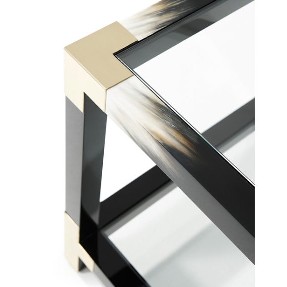 Product photograph of Theodore Alexander Cutting Edge Side Table In Black from Olivia's.