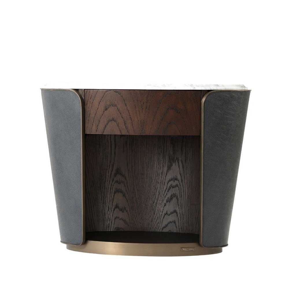 Product photograph of Theodore Alexander Amour Oval Bedside Table from Olivia's.