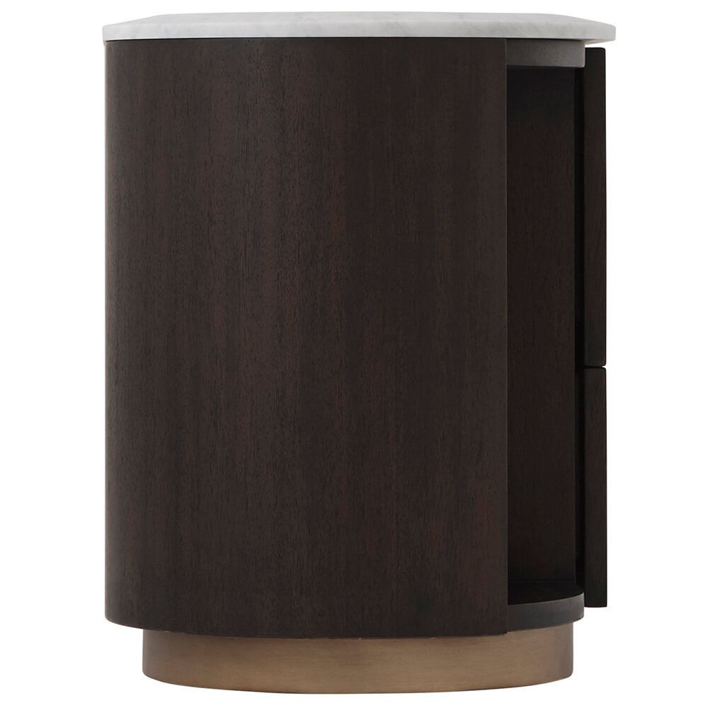 Product photograph of Theodore Alexander Oblique Right Bedside Cabinet In Veneer Carrara from Olivia's.