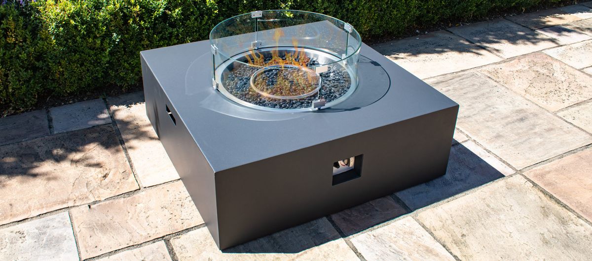 Product photograph of Maze Fire Pit Coffee Table Charcoal from Olivia's.