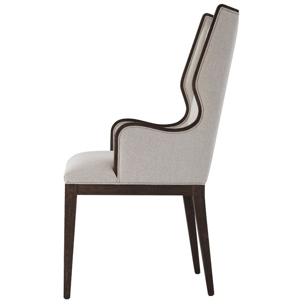 Product photograph of Ta Studio Della Dining Chair With Arms In Kendal Linen from Olivia's.