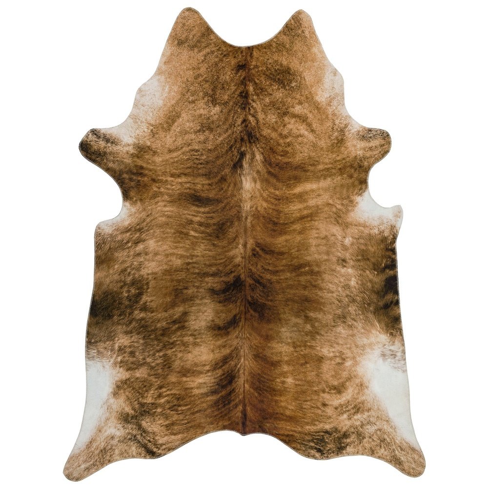 Product photograph of Asiatic Carpets Texas Faux Cowhide Chromajet Print Rug Chestnut - 190 X 240cm from Olivia's