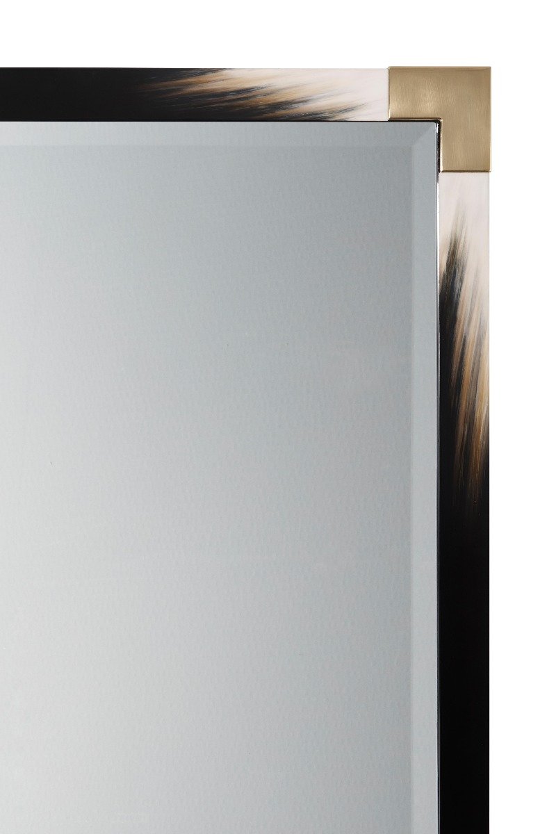 Product photograph of Theodore Alexander Cutting Edge Small Wall Mirror In Black from Olivia's.