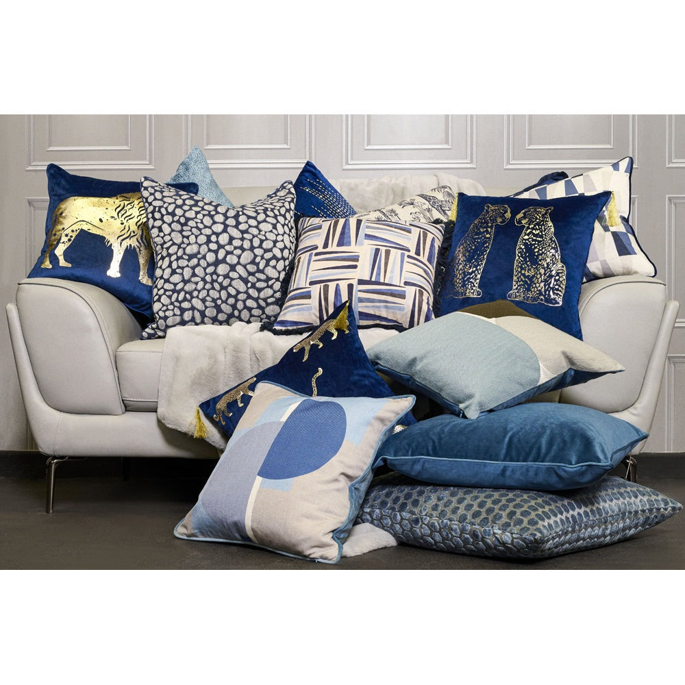 Product photograph of Malini Jorvik Cushion Blue Large from Olivia's.