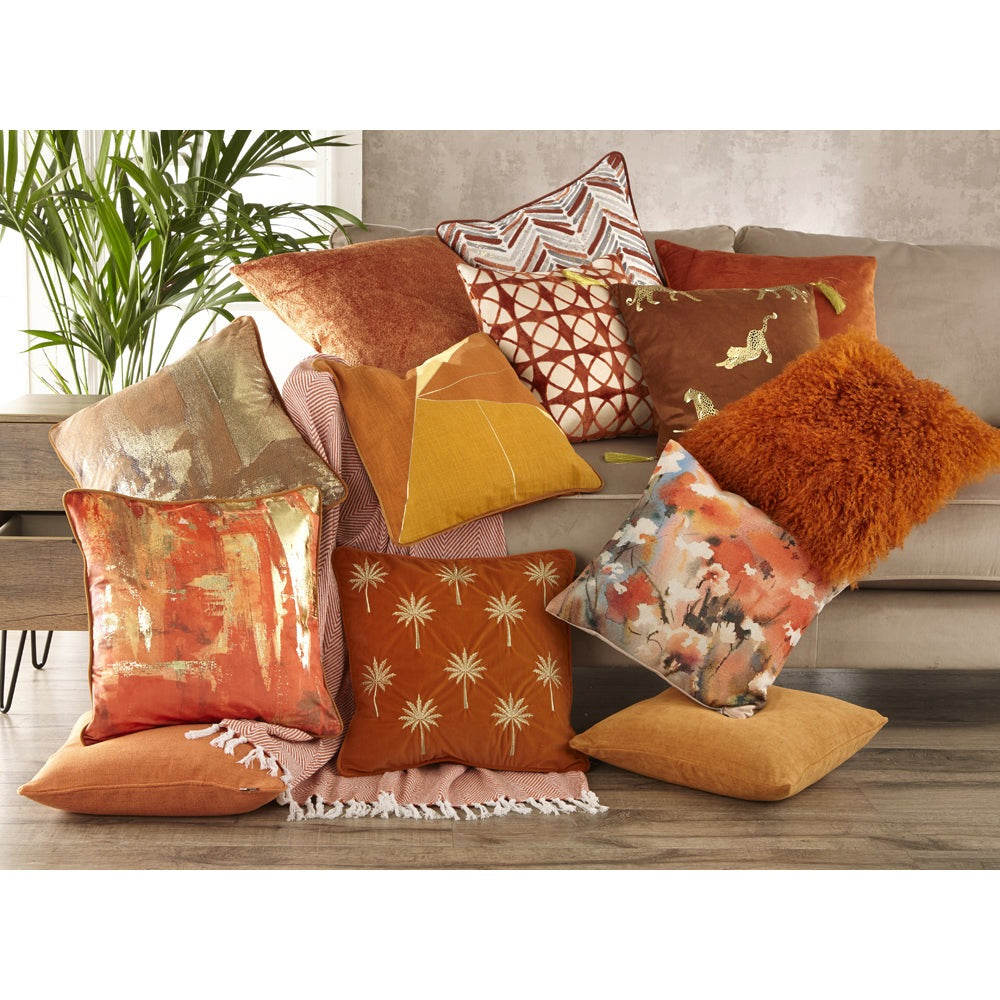 Product photograph of Malini Luxe Cushion Paprika Small from Olivia's.