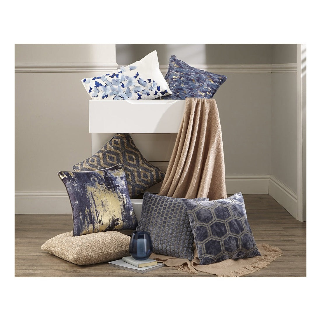 Product photograph of Jorvik Cushion - Slate Large from Olivia's.