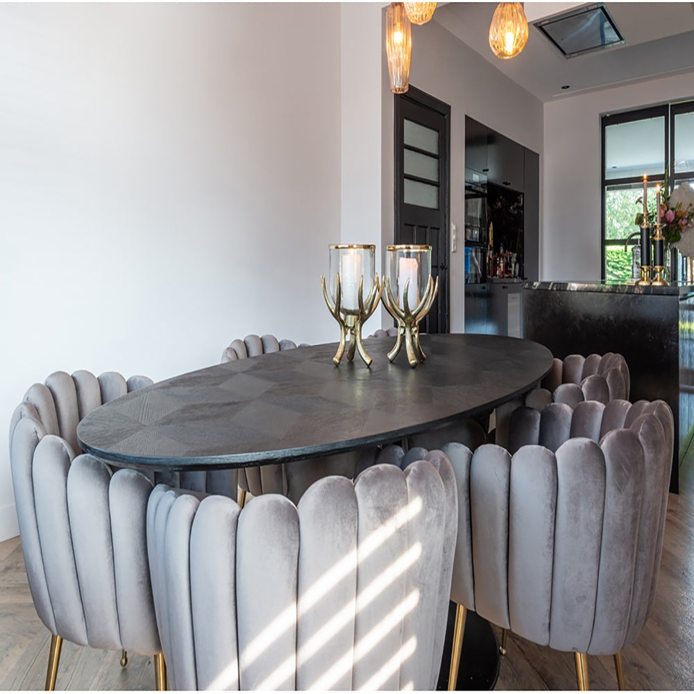 Product photograph of Richmond Blax Black Oval 6 Seater Dining Table from Olivia's.