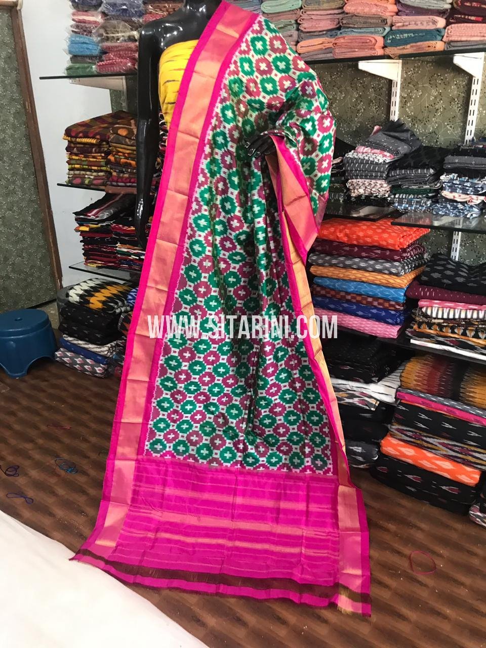 plain dress with pattu dupatta