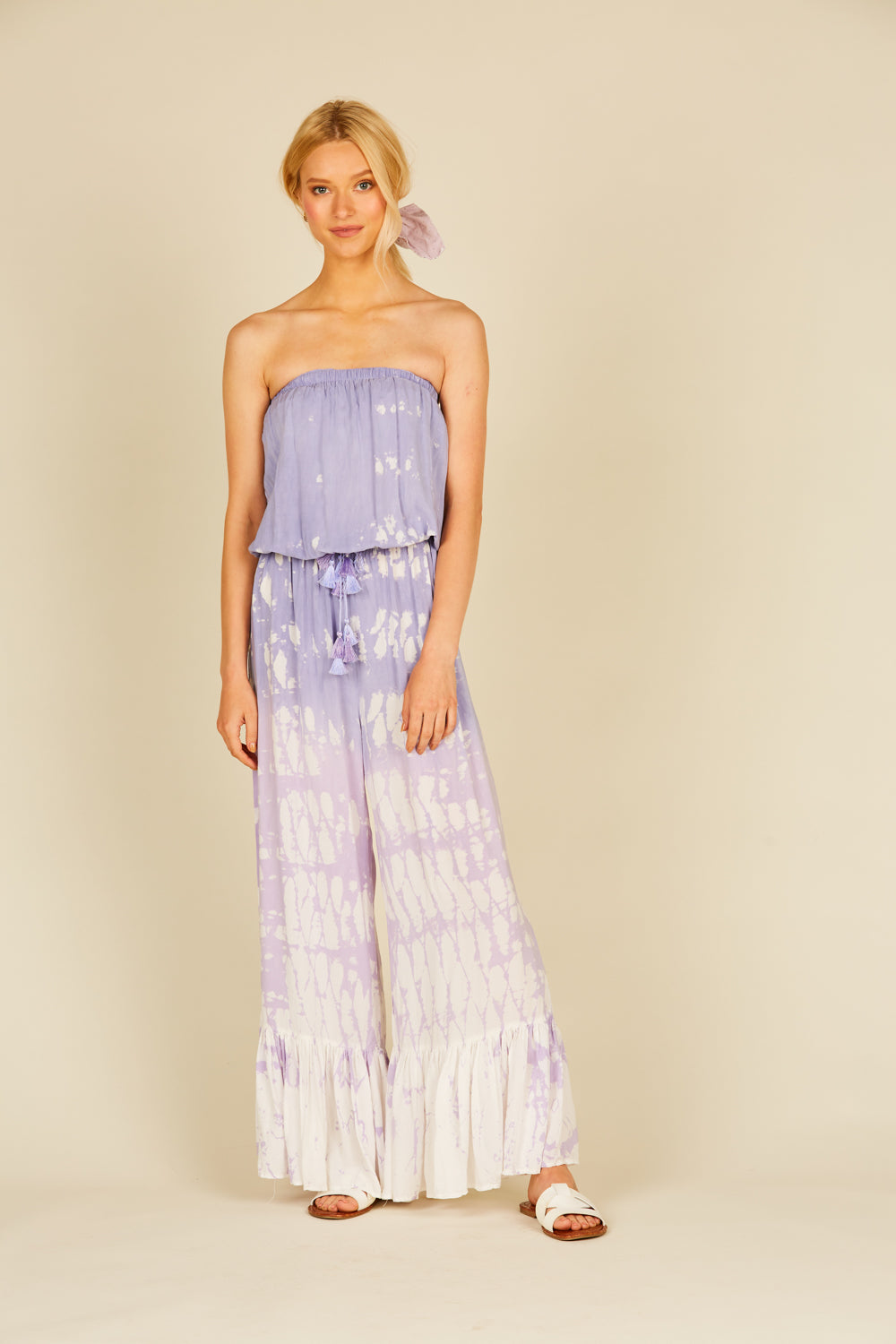 Tonal Dusty Lilac  Tie  Dye  Jumpsuit SurfGypsyClothing com