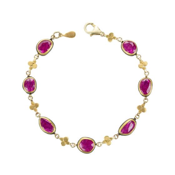 Rose Cut Ruby Bracelet
