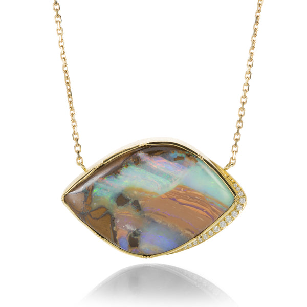 Brooke Gregson Large Ellipse Halo Boulder Opal Necklace | Quadrum Gall ...