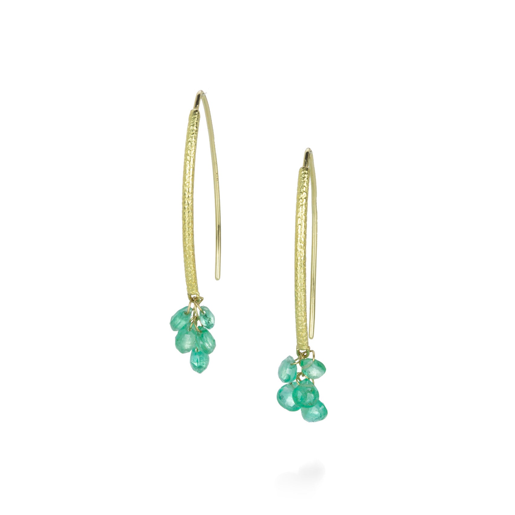 Navette Earrings with Emerald Briolettes